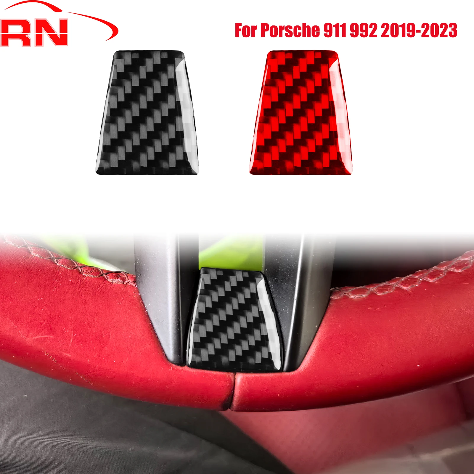 

Для Porsche 911 992 2019-2023 модифицированный углеродное волокно автомобильный руль подбородок аксессуары для интерьера фортепиано черные декоративные наклейки