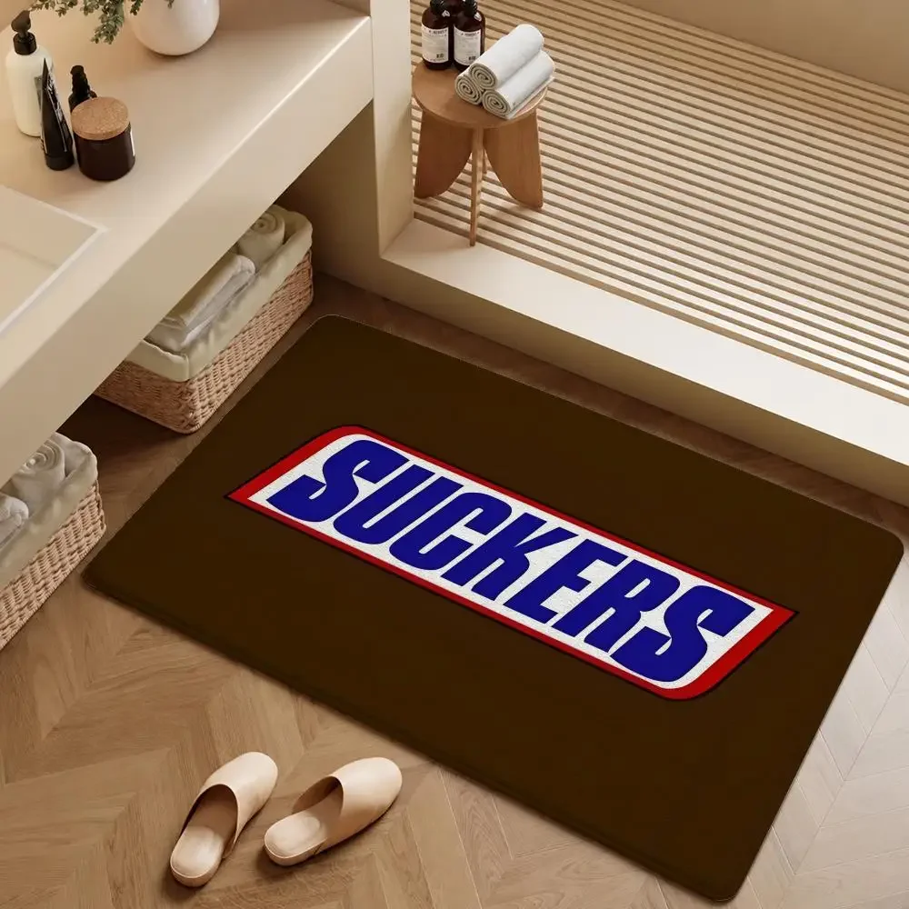Brand S-Snickers P-peanuts Caramel Nougat Floor Mat Soft Flannel Entrance Doormat Non-Slip Washable Rug For Bedroom Home Decor