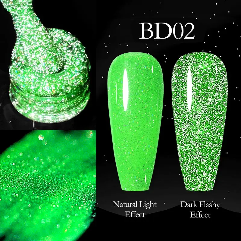 Venalisa Reflecterende Glitter Nail Gel Polish Pigment Nail Art Manicure Losweken Emaille Vakantie Sparkle Disco Gel