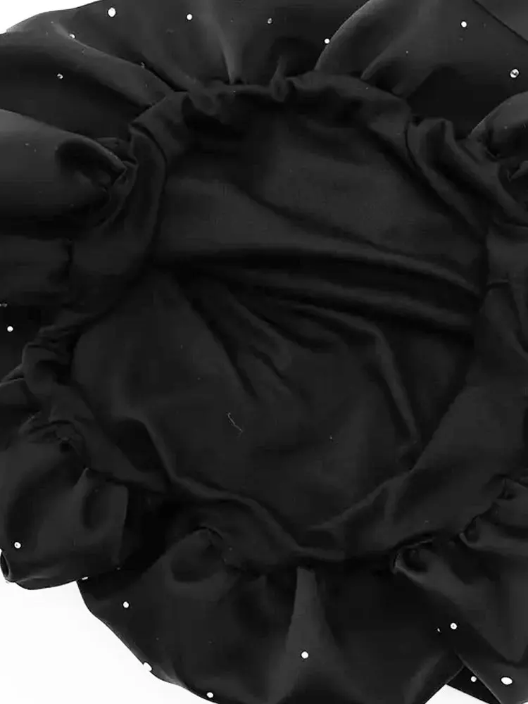 Strapless Mini Dress for Women with Rhinestones, Straight Neck, Back Zipper, Female Dresses, Sexy Fashion