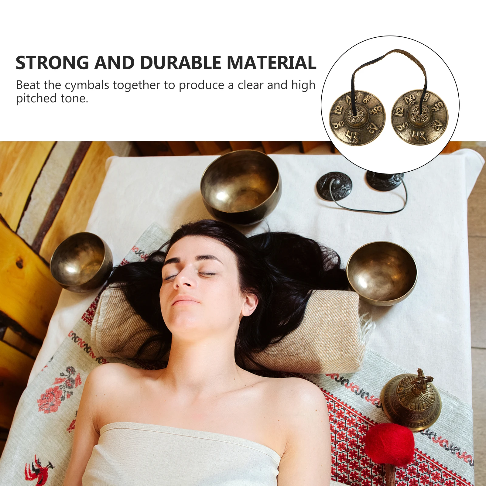 

Touch Bell Percussion Instrument Copper Cymbals Chime Yoga Bolster Mindfulness Music