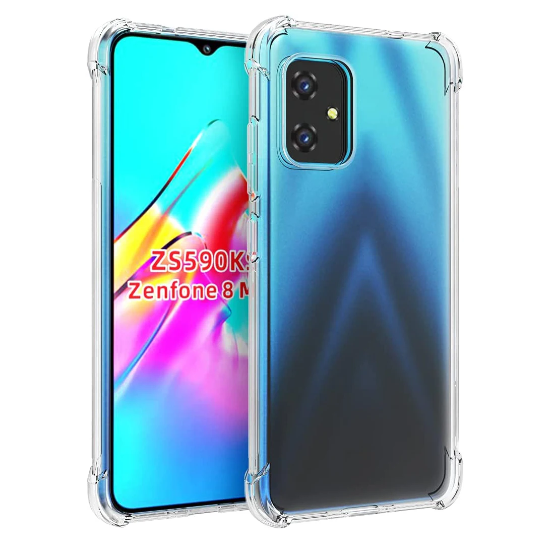 For ASUS Zenfone 8 Case Zenfone ZS590KS Case Clear Transparent Reinforced Corners TPU Shock-Absorption Flexible Phone Cover