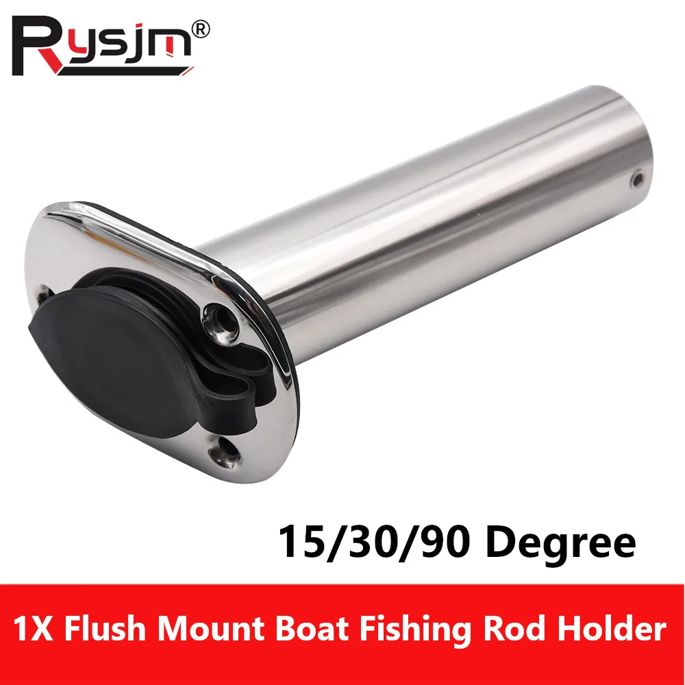 1PC 15/30/90 Grad Edelstahl Unterputz Boot Angelrute Halter mit PVC Kappe Innenrohr Dichtung für Marine Boot Hardware