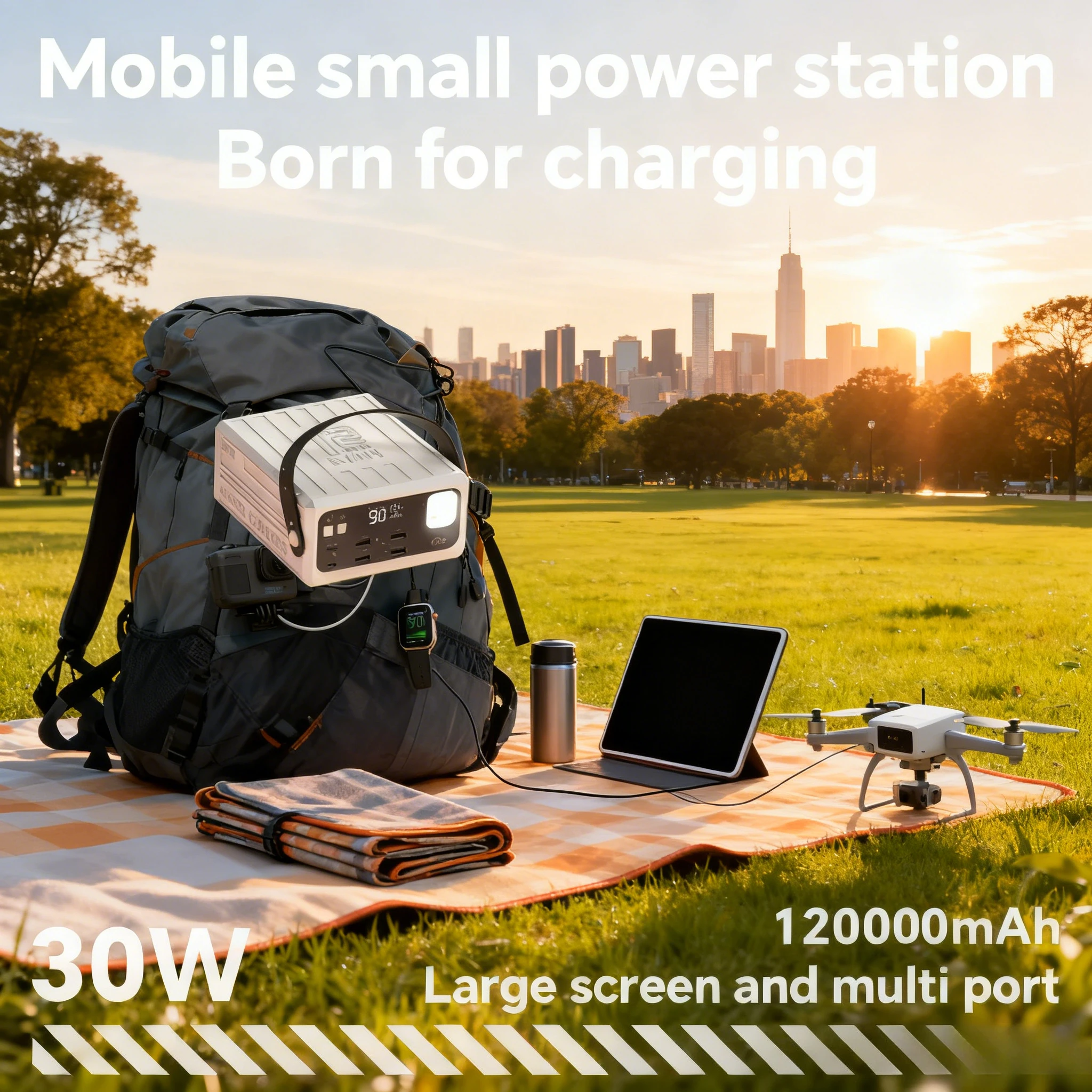 

Новый открытый кемпинг 120000 мАч большой емкости Power Bank быстрая портативная зарядка запасная вспомогательная батарея со светодиодом для IPhone Samsung