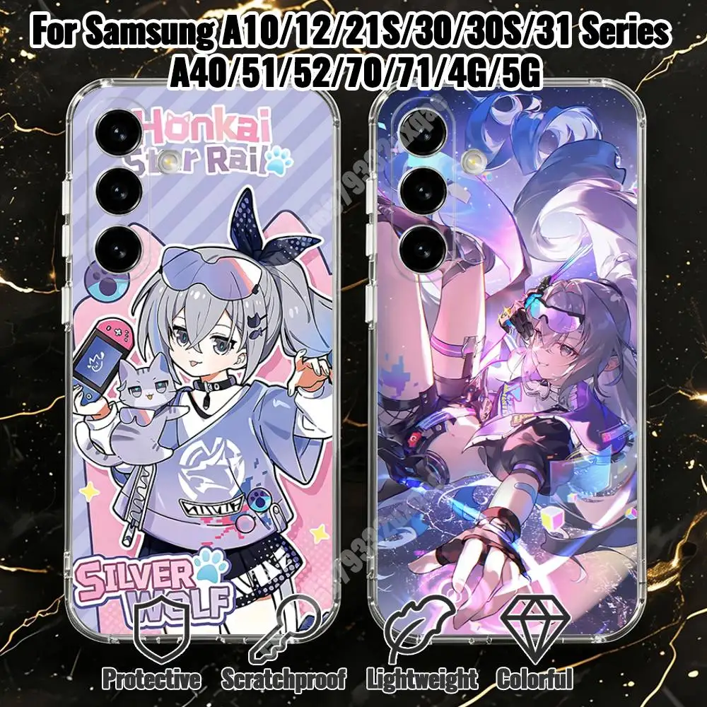 Honkai Star Rail Silver Wolf Phone Case for Samsung Galaxy A71 70 52 51 A40 31 30 A21S 12 10 Transparent Protector