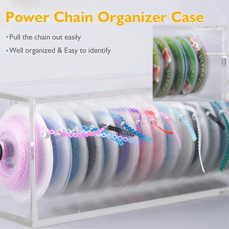 1pc Dental  Dispenser Power Chain Placer Box Orthodontic Ligature Tie Organizer Ortho Elastic Chain Storage Holder view 2