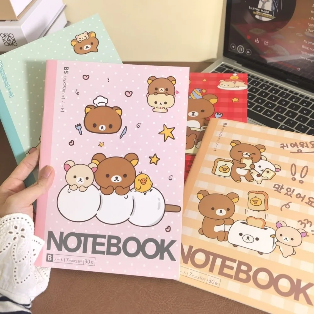 Rilakkuma B5 Notebook Thickened Cute Cartoon Notepad for Student Kawaii Anime Lined Journal School Class Note Taking Stationery