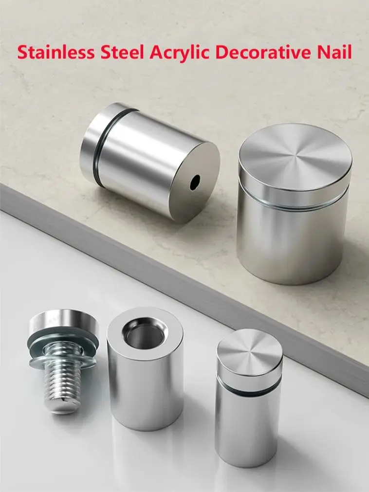 

4-40PCS Stainless Steel Advertising Nail Decorative Nail Advertising Board Screw Fixing Nail Diameter 12/16/19/25/30/40mm