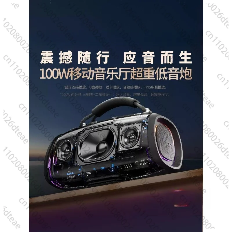 100W Portable Speakers,IPX6 Waterproof  Speaker,TWS Pairing,TF/USB/AUX Input,HiFi Sound For Party