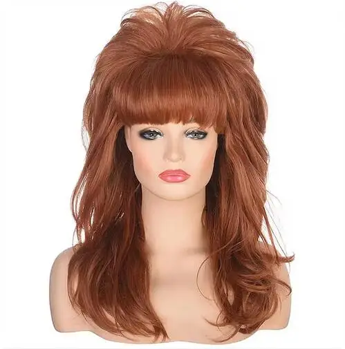 80s Women Peggy Bundy Beehive Wig Long Wavy Synthetic Hair Wigs for Married Housewife Vintage Costume Cosplay Halloween