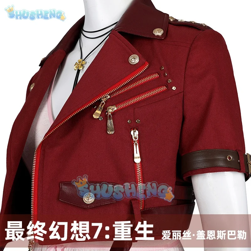 Final Fantasy VII Aerith Cosplay gainsquarm Costume giacca vestito abiti donna festa di Halloween per le signore giochi di ruolo vestiti