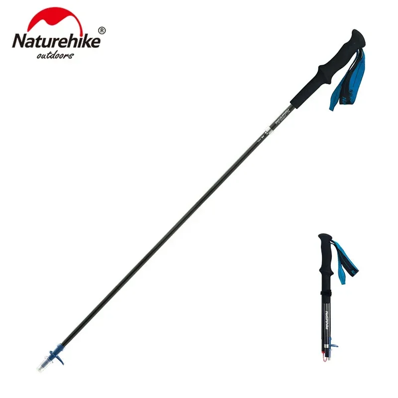 Naturehike ST08 153-173g Walking Sticks Ultralight 4-sections Foldable Adjustable Trekking Poles Carbon Fiber Outdoor Hiking