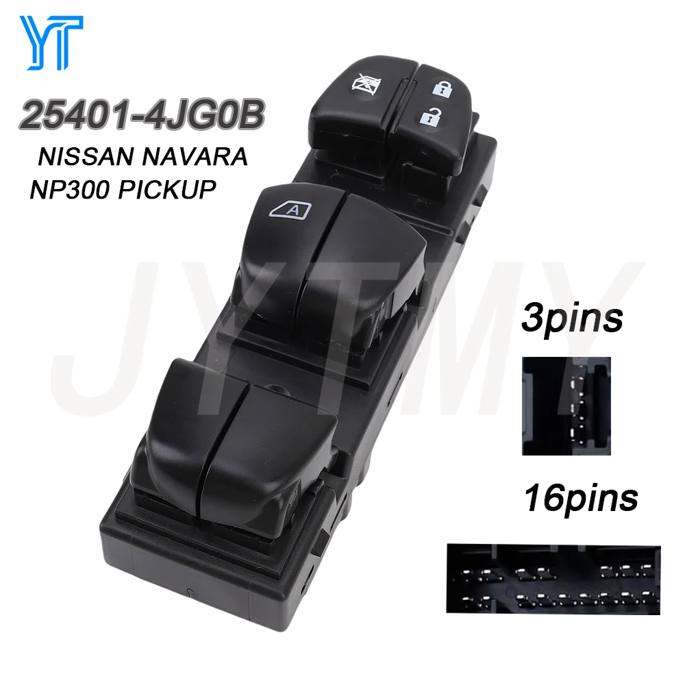 Accesorios de coche para NISSAN NAVARA 1992-2016 NP300 PICKUP 2008-botón elevador de interruptor de ventanilla eléctrica principal delantero izquierdo