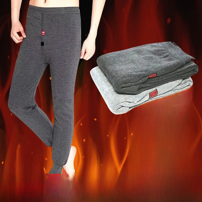 

Men's Thermal Pants Fleece Lined Long Johns Tight Fit Thin Style High Waist Pure Color Simple Style Youth Length Polyester Fiber