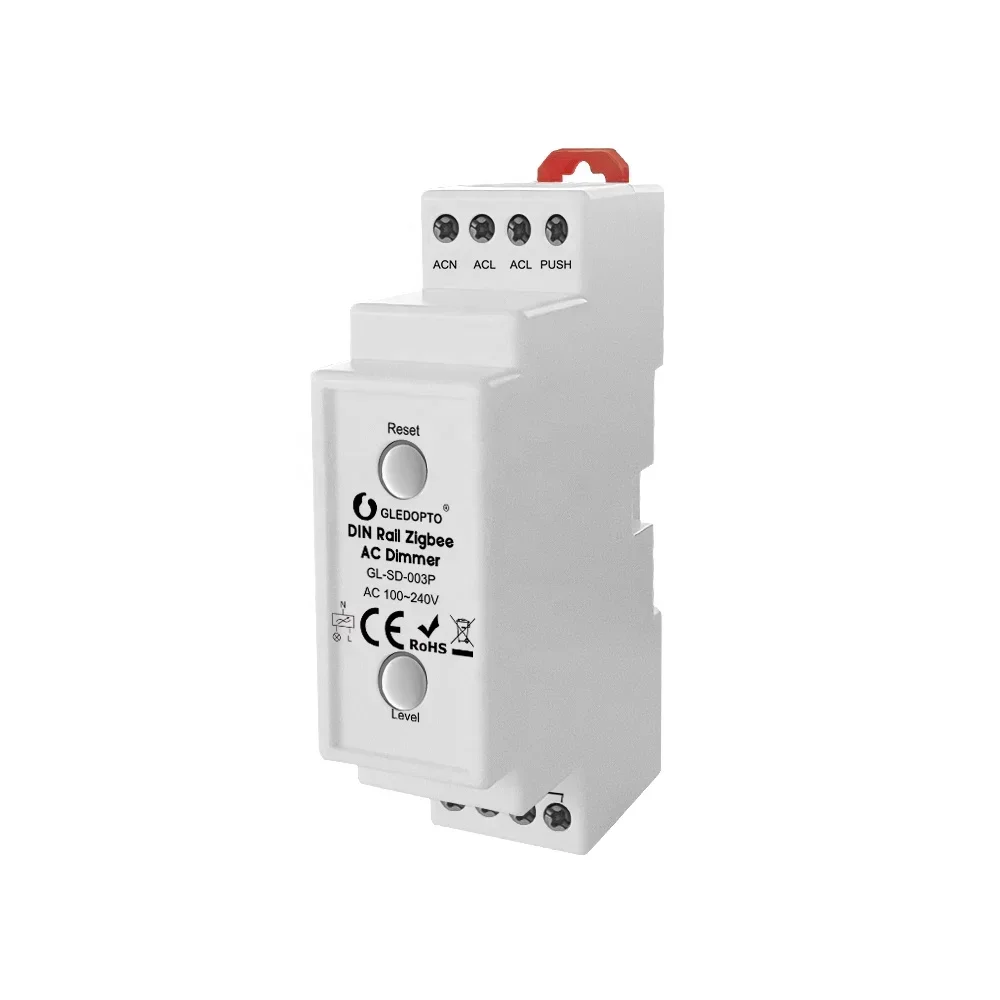 

GL-SD-003P Gledopto Din-rail AC Dimmer 100-240V Phase-cut Dimming Switch Max 1.8A Triac Dimmers Two Channels Output 400W