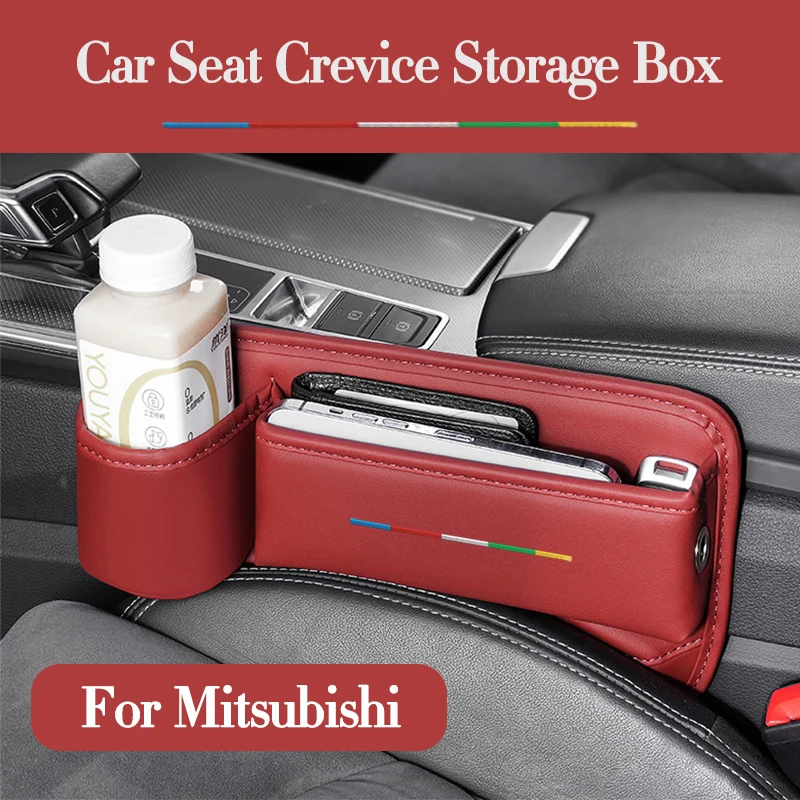 

2025 Car Styling Leather Car Seat Storage Box Bag For Mitsubishi Asx Lancer Pajero 4 Outlander 3 Xl l200 EX10 X Colt Pajero