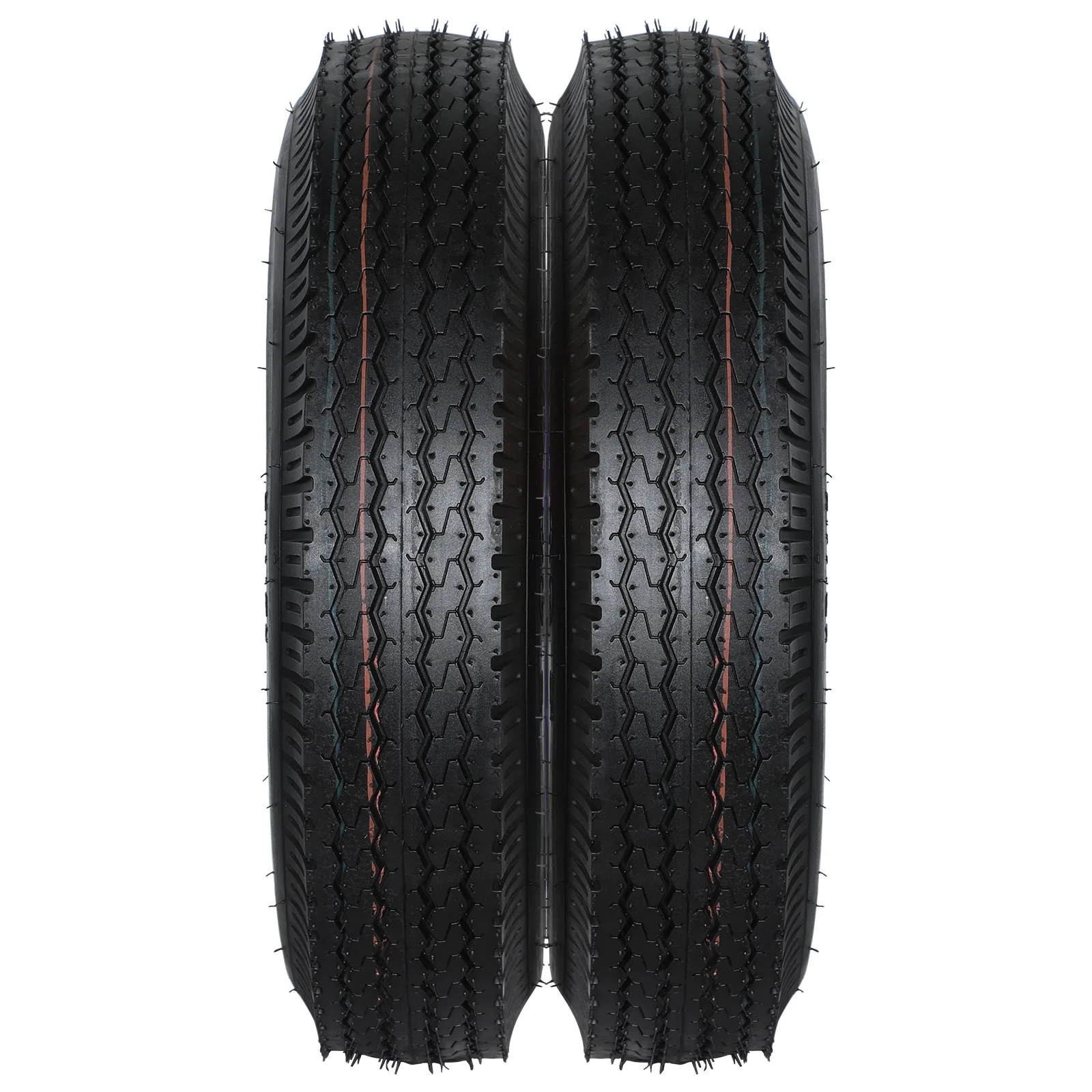 2pcs 4.80-8 Trailer Tires On Rims 4.80x8 480-8 Load Range B 5 Lug White Wheel