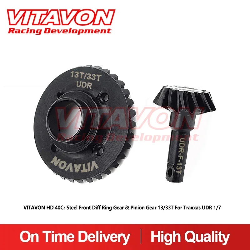 

VITAVON HD Steel 40Cr Front Diff Ring Gear & Pinion Gear 13/33T For Traxxas UDR 1/7