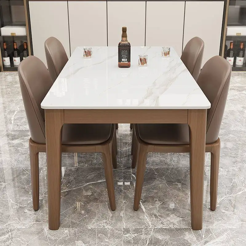 Mesas de Comedor Modernas para Cocina y Sala de Estar, Mesas de Comedor de Mármol y Madera Maciza para Restaurante, Mesa Redonda para Comedor, Muebles para Sala de Estar