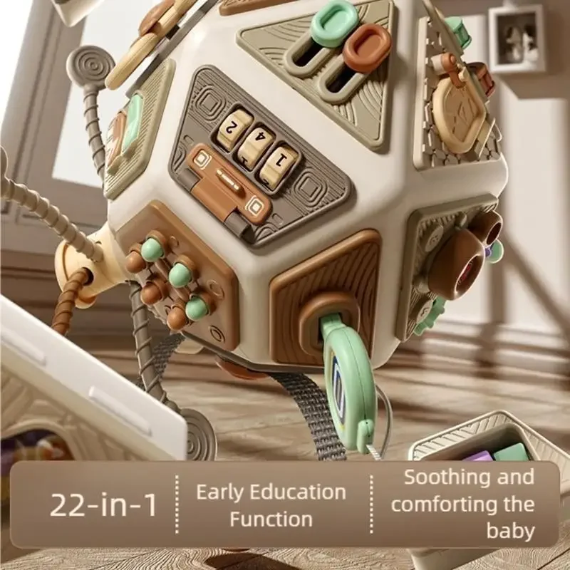 لعبة تعليمية متعددة الاستخدامات للأطفال الصغار 22 مكعب نشاط جانبي مع التعرف على الألوان ذات الشكل الهندسي وتنمية المهارات 15UB #4