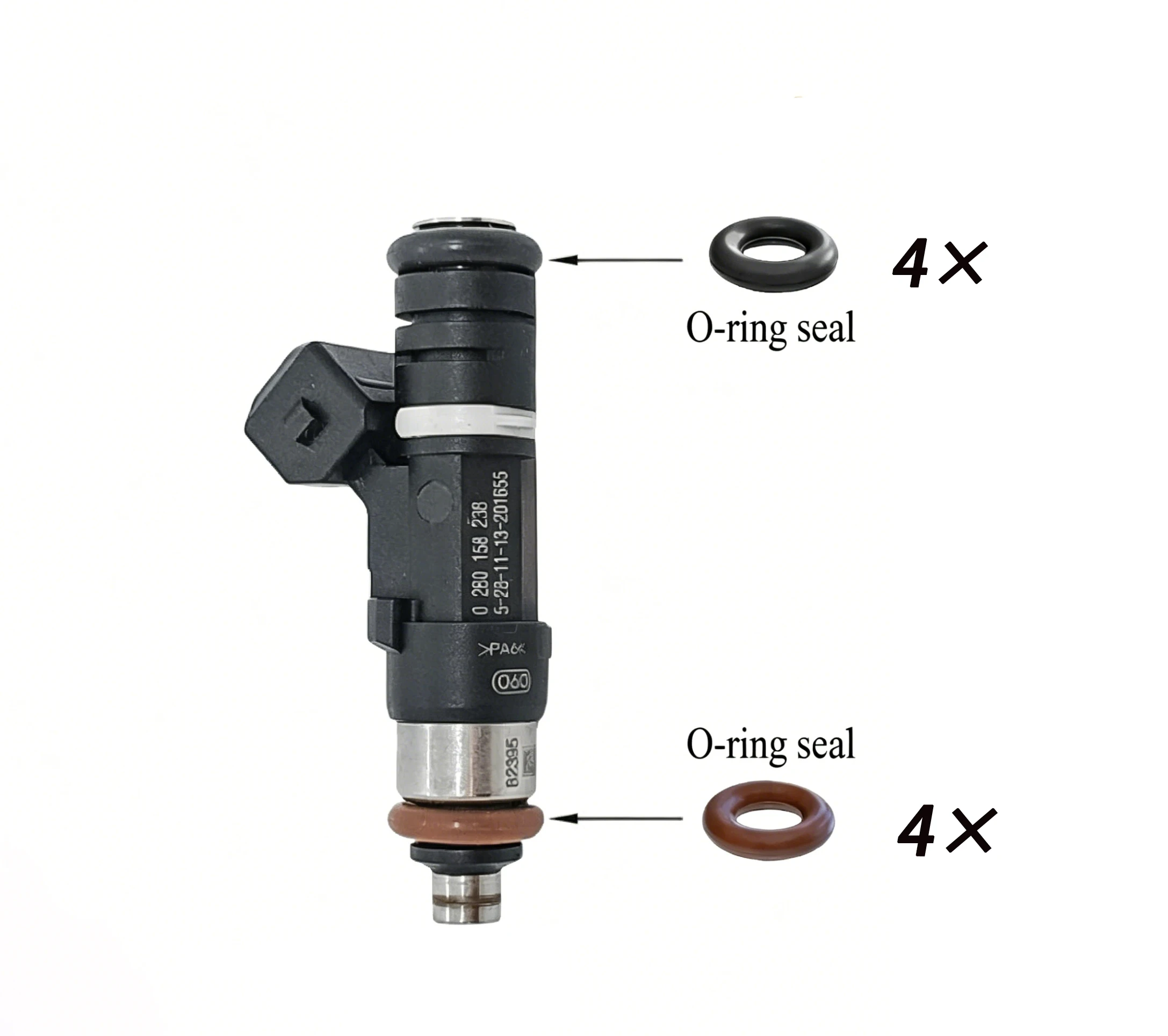 4 juegos de kit de reparación de inyectores de combustible Bosch 0280158829, kit de sellos Oring para EV1 Honda Audi Mazda Dodge 1674854