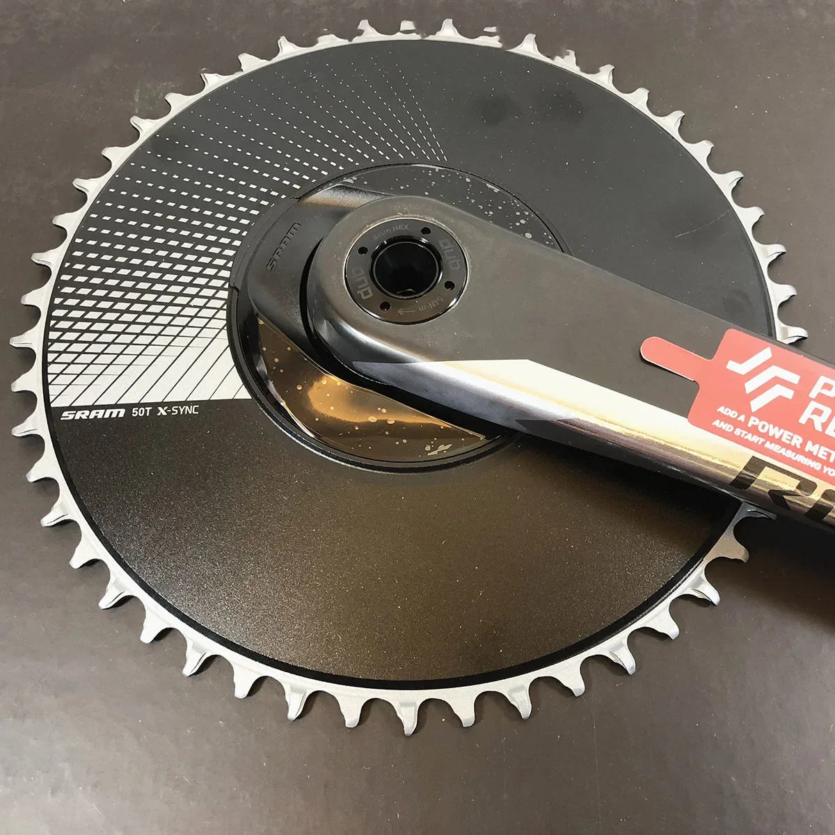 SRAM RED 1 AXS Crankset 48 and 50t variants feature direct mount aero chainrings for better aerodynamics