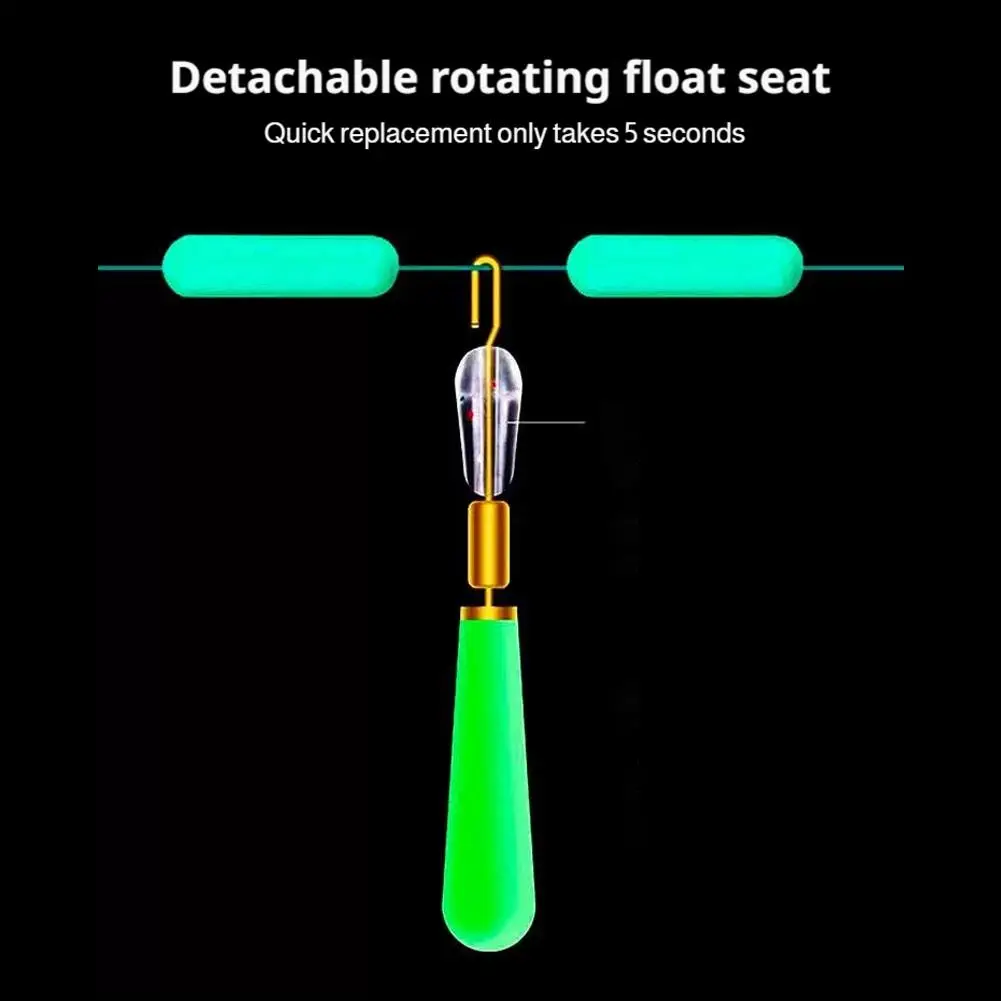 10Pcs Silicone Fishing Floats Seat Swivel Ball Bearing Fishing Bobber Float Flexible Single Hook Sub-Line Clamp Connector