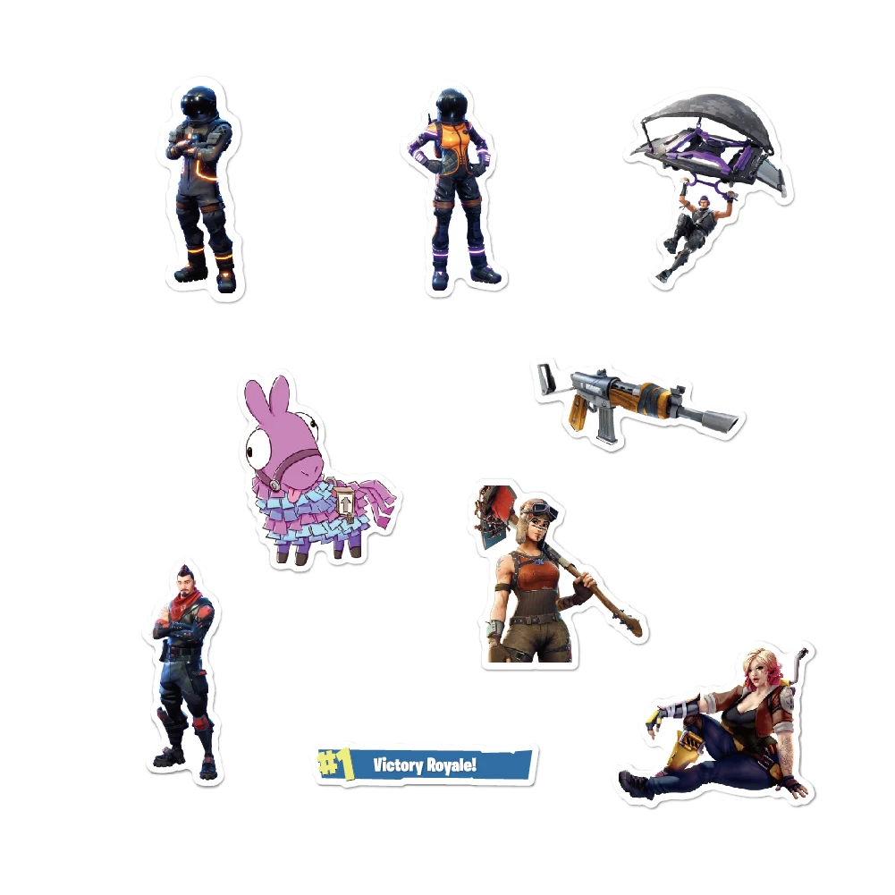 40Pcs/set Cartoon Fortnites Stickers Toys Waterproof Sticker Luggage Skateboard Guitar Laptop Stikers Kid Toy