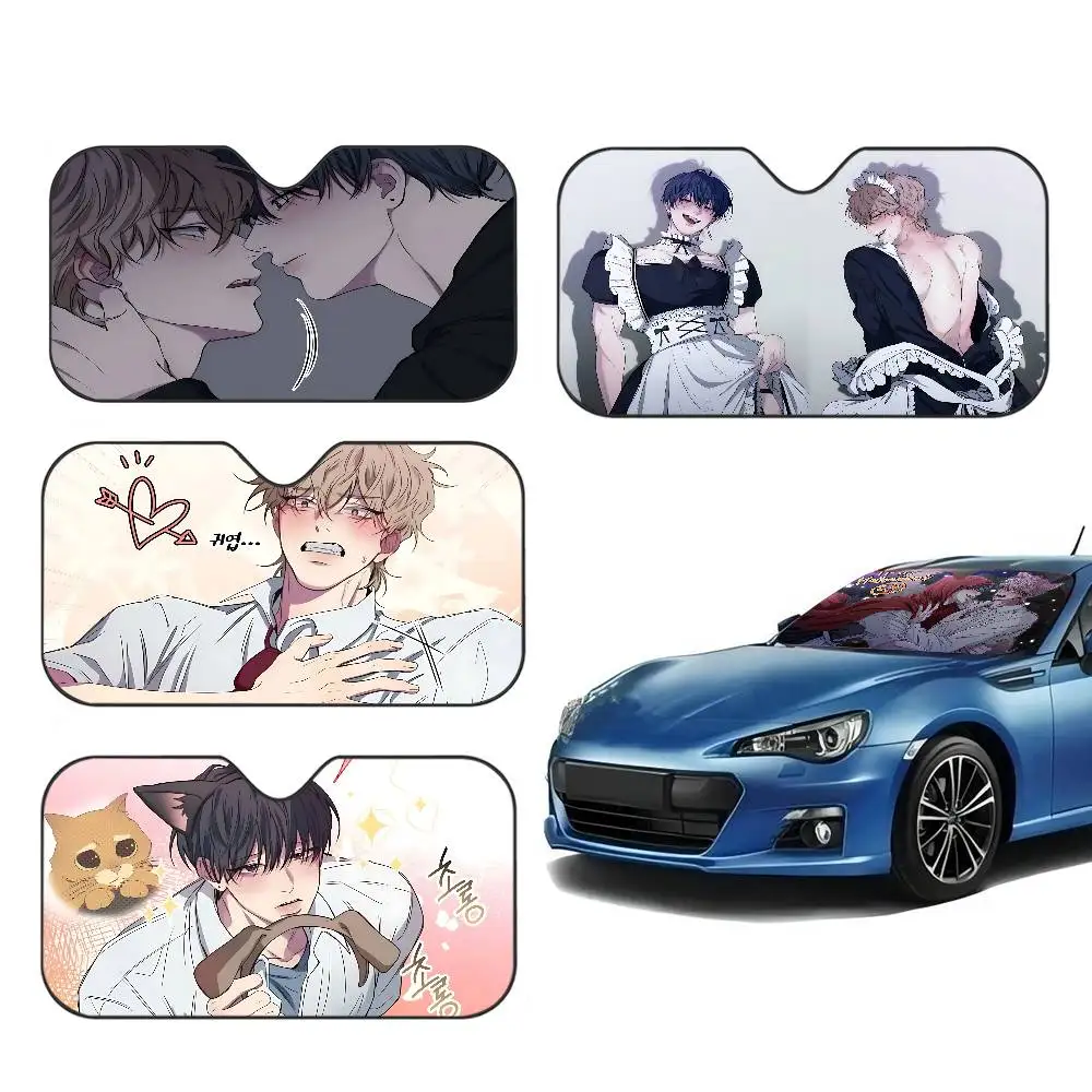 Negative Romance Bl Car Windshield Sunshade Cover Foldable Automotive Sun Shade Visor Window Uv Reflector Cars Keep Car Cool
