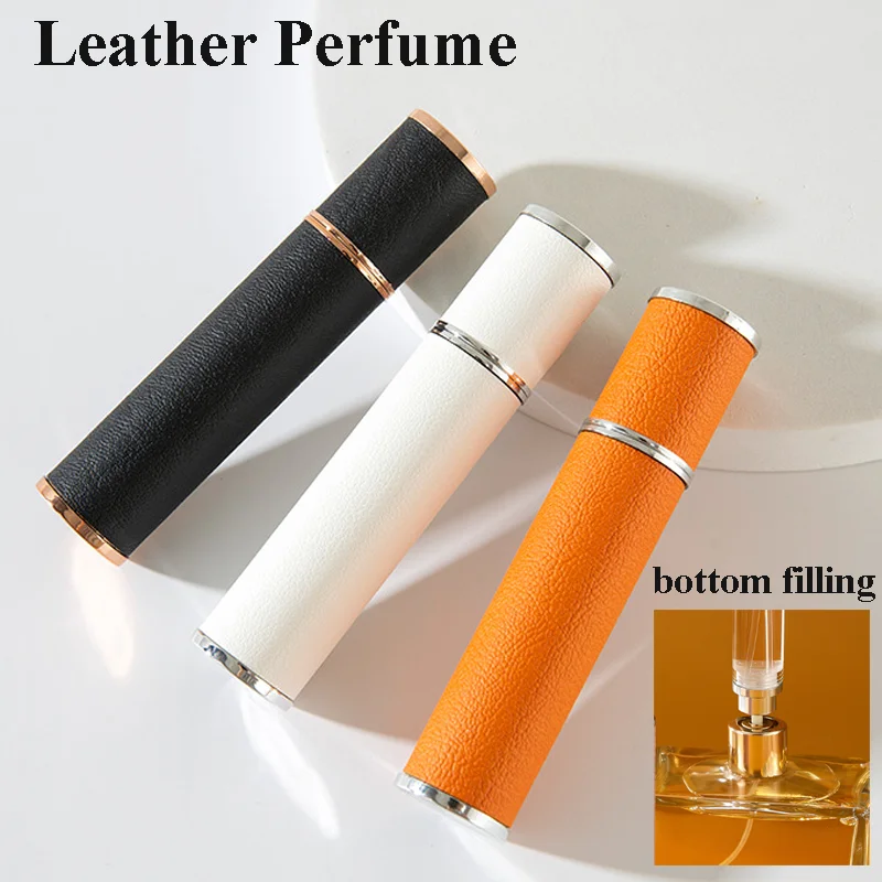 10 ml Portable Perfume Bottle for Travel Mini Refillable Perfume Dispenser Artificial Leather Leak-Proof Perfume Sprayer Suit