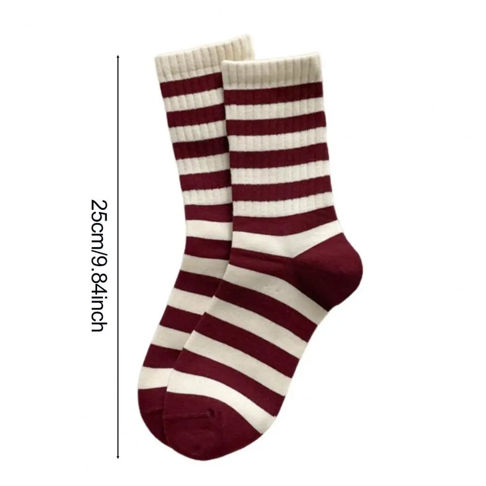 Удобные-для-кожи-носки-Универсальные-носки-Носки-средней-длины-с-бантом-в-полоску-Теплая-обувь-в-студенческом-стиле-Универсальный-аксессуар
