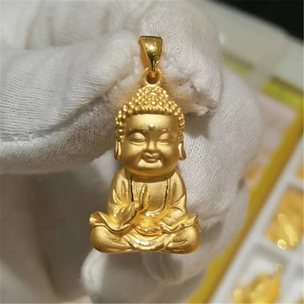 Pure 999 24K Yellow Gold Men WOmen Bless Buddha Pendant 3g