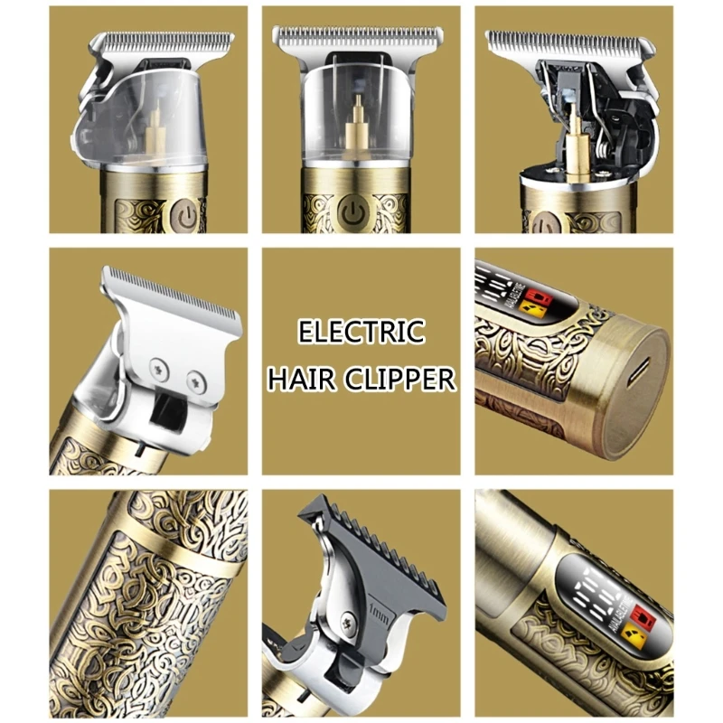 Máy Cắt Tóc Bằng Thép Không Gỉ Tông Đơ Cắt Tóc Hiệu Quả Dụng Cụ Cắt Tỉa Râu Bộ Tóc Râu