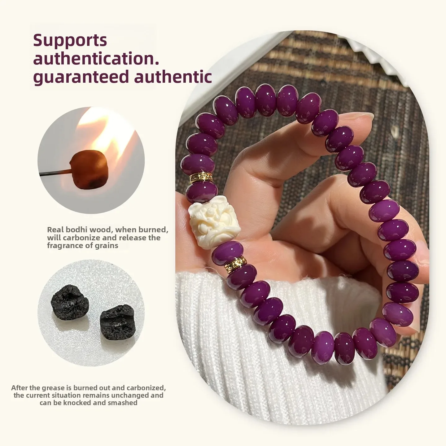 Taro Purple Bodhi Root Abacus Hand Strings Around Finger Soft Students WenPlay Bead Bead Plate Play Decompression Bodhi Bracelet