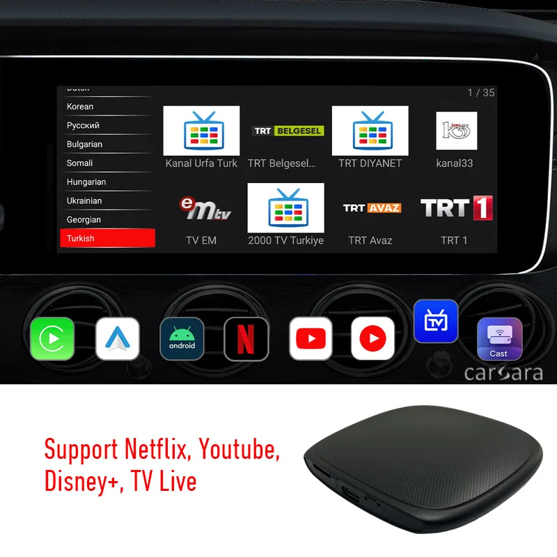 Android TV Box Wireless CarPlay Smart Adapter Netflix YouTube Video Streaming Dongle Waze Map Navigation Spotify Music BT Phone