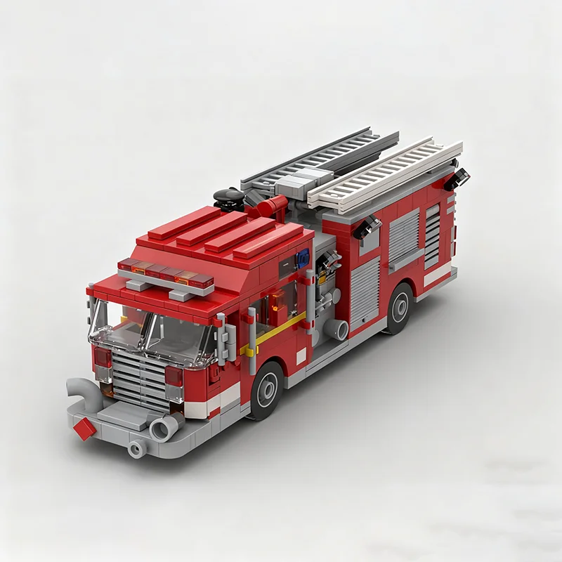 746 قطعة MOC النار شاحنة مضخة نموذج اللبنات العمارة تجميع DIY بها بنفسك الإبداعية هدايا عيد الميلاد ألعاب مكعبات عيد ميلاد الاطفال #3