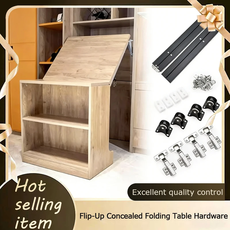 Multifunctional Flip Up Foldable Extendable Table Hidden Hardware Space Saving Dining Desk Computer Desk For Small Apartment