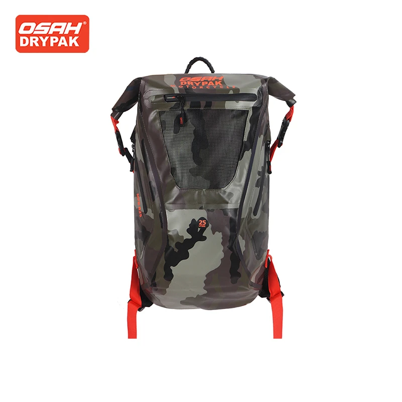 

OSAH Camouflage Motorcycle Bag Riding Backpack 25L High-capacity PVC Wear-resisting Waterproof Bag For Outdoor Travel Gears Pack