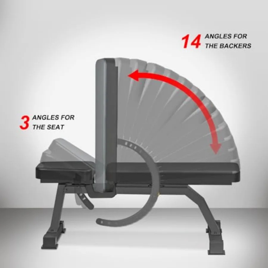 Adjustable Bench for Home Gym Steel Frame with Foam Padding Black Finish Multi-Position Incline Flat Decline Sit-Up Training Be
