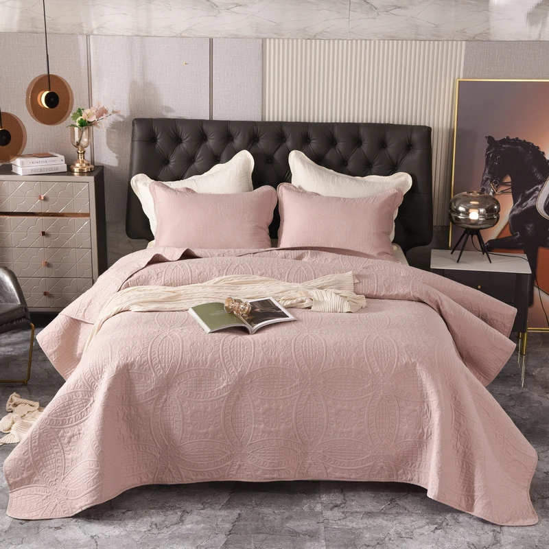 

Bedspread Solid Color High Quality Sewing Blanket Luxury Nordic Decorative Bed Cover Single Double King Size Coverlet