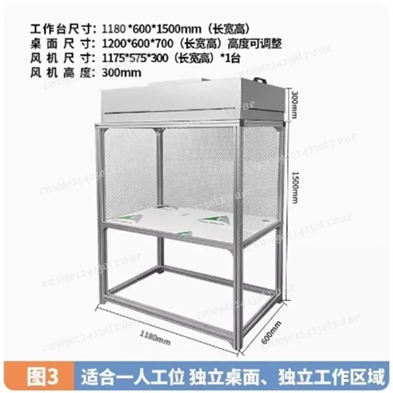 1PC FFU 100-level Cleaning Workbench Machine Press-Screen Anti-static Ultra-clean Workbench Workshop Line Console 220V