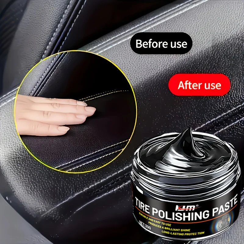 

KJM 30 мл новый восстановитель автомобильного пластика - крем для ремонта салона, средство для удаления царапин, длительный блеск для искусственной кожи, приборной панели, шин