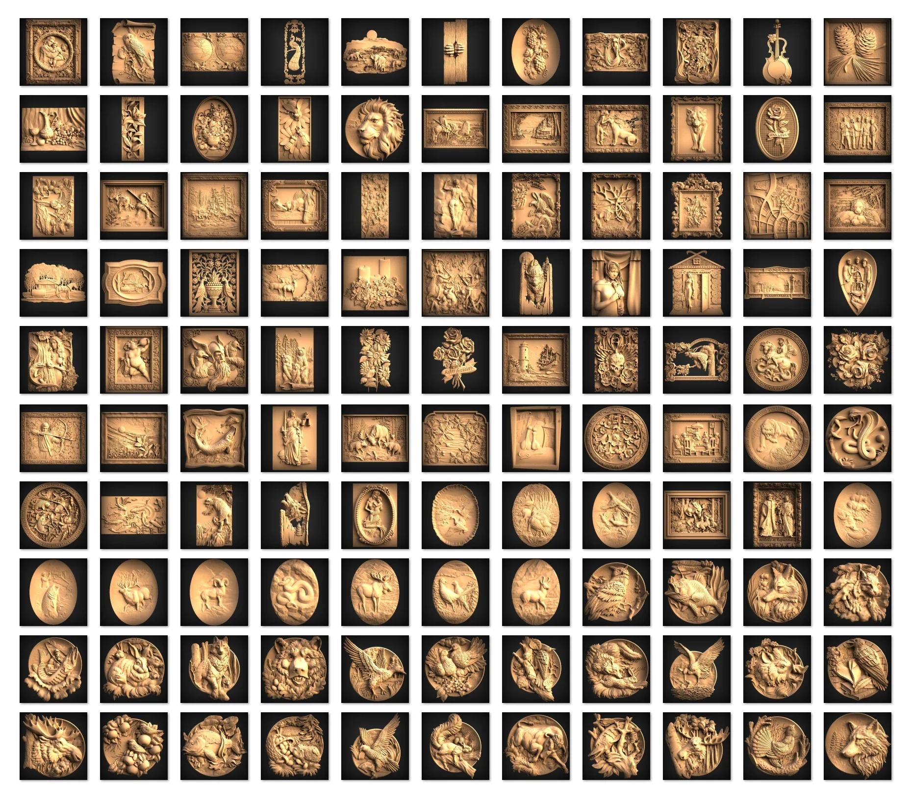 Panno STL e Bas Relief STL Collezione di file Modelli 3D per CNC