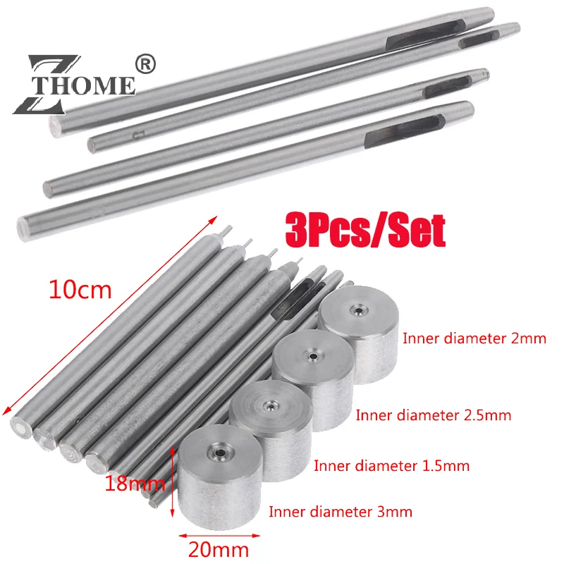 3PCS/lot Mini Eyelets Grommet Installation Punching Tools For 1.5mm 2mm 2.5mm Holes Dollhouse Clothing DIY Parts Accessories