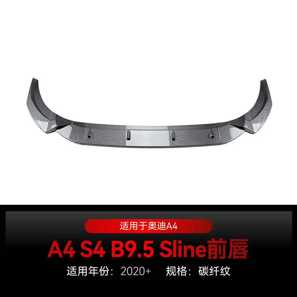 For Audi A4/S4 B9.5 S-Line 2020+, Front Lip & Corner Spoiler Front Bumper Splitter, Sporty Upgrade, Direct Fit.