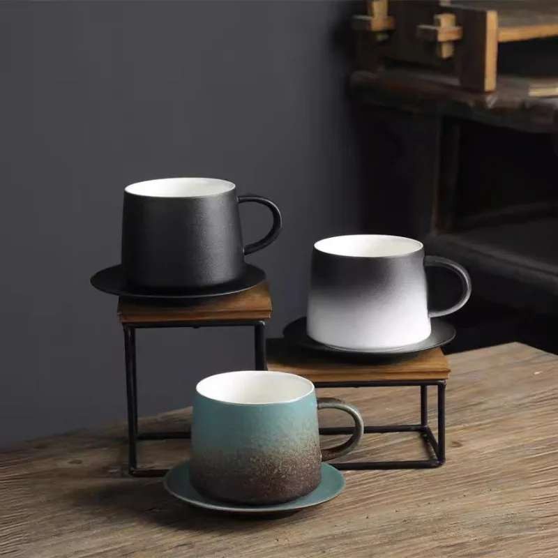 

Ceramic Set Retro Simple Office Afternoon Tea High-Looking Coffee Cup with Bottom Support