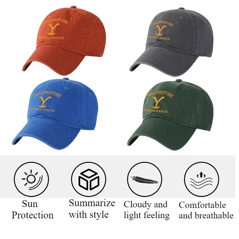 Yellowstone Dutton Big Size 63cm Baseball Caps Unisex  Visors Soft 100% Cotton Sport Snapback Dad Cap Large Sun Caps 60-65CM