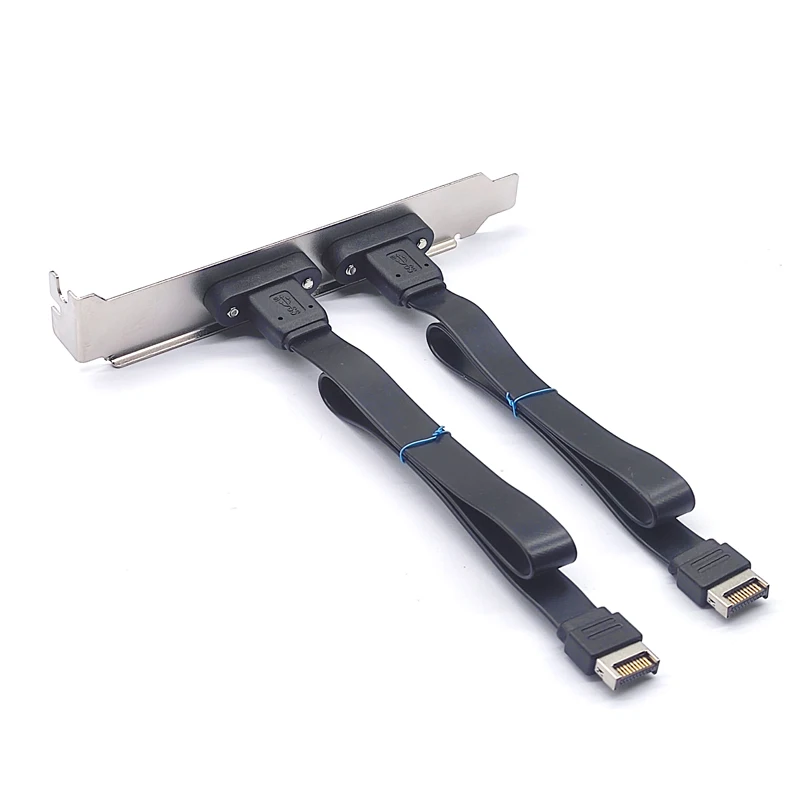 USB 3.1หัวต่อแผงด้านหน้าประเภท E ชายประเภท C หญิงเมนบอร์ดสายเคเบิลขยาย Transfer สายไฟรวม Baffles