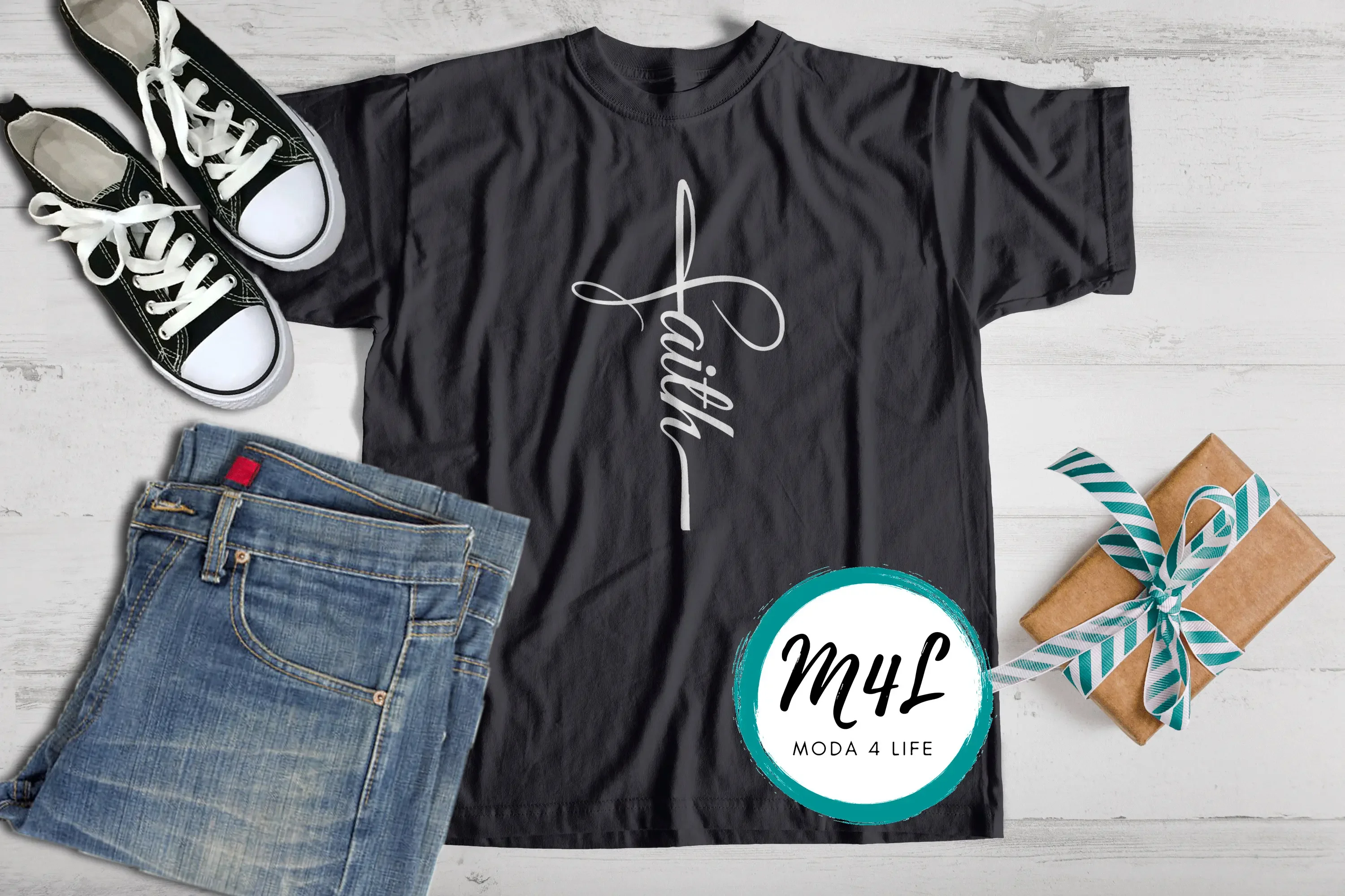 Faith T Shirt 10 Color Choice Believe Women Text Monogram Print Aesthetic Clothing