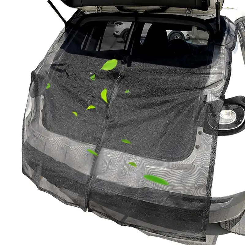 

Car Tailgate Shade Car Camping Net Mesh Rear Shades With Zipper Anti-Flying Net Trunk Privacy Protection Ventilation Mesh For